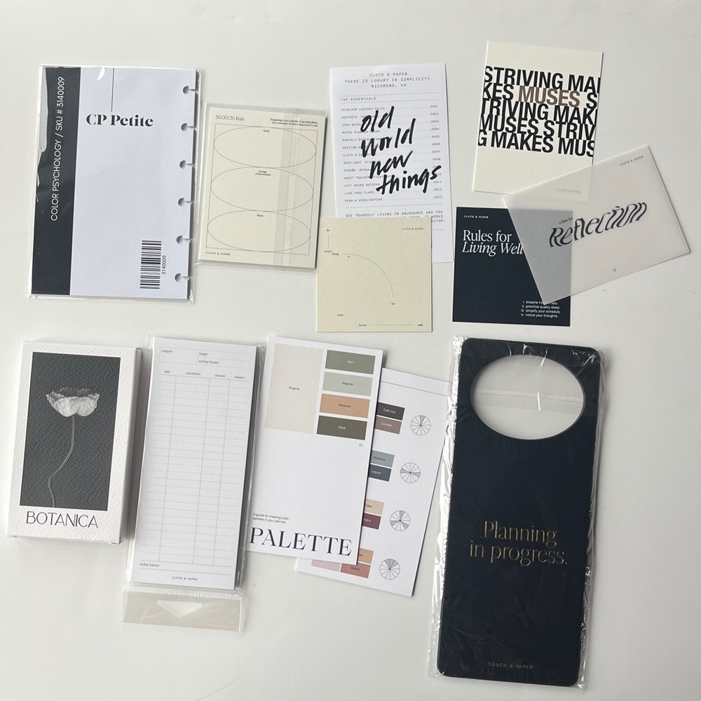 Cloth and Paper Bundle with Color Psychology CP petite size and cards and bag